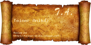 Teiner Anikó névjegykártya